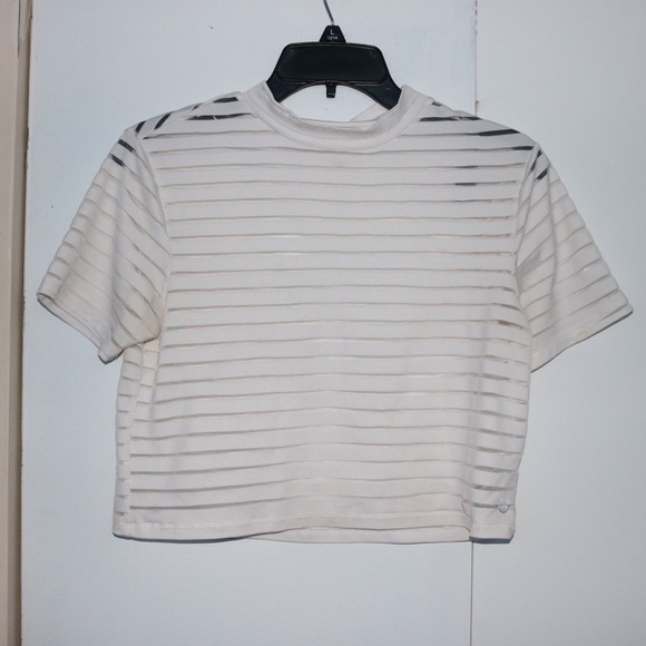 Mesh Striped Crop Top - Picture 3 of 4